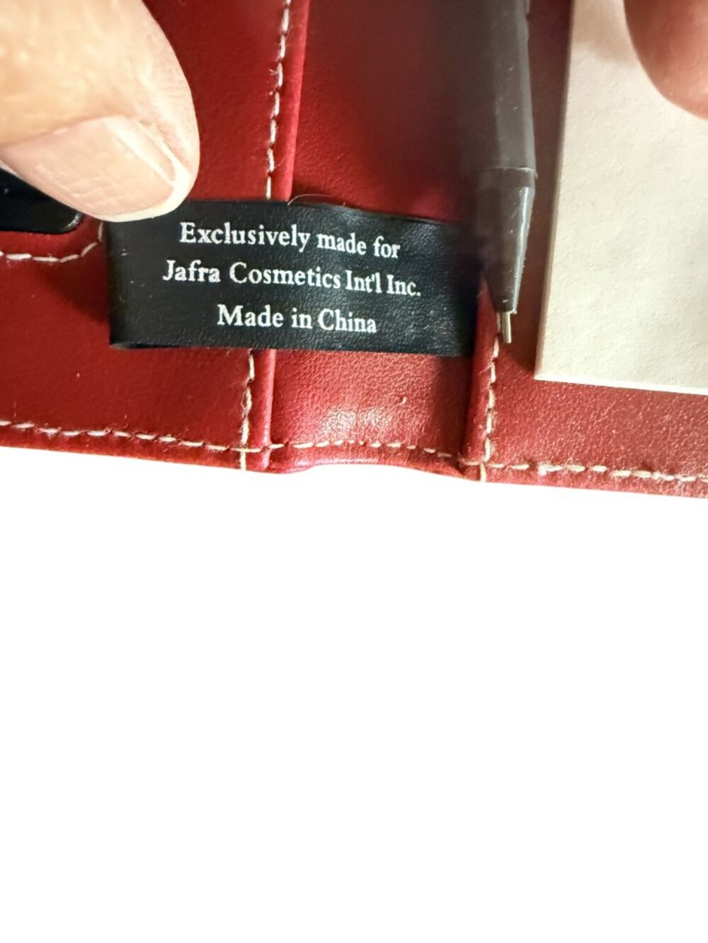 Jafra Red Leatherette Notebook With Built-In Calculator Pencil & Notepad READ - Picture 4 of 8